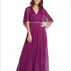 Jessica Howard Beaded Faux-Cape gown
